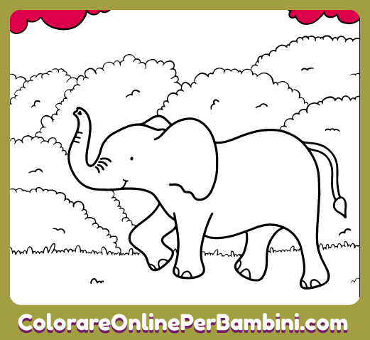 Disegni di animali da colorare online con le migliori immagini per bambini piccoli: Elefante