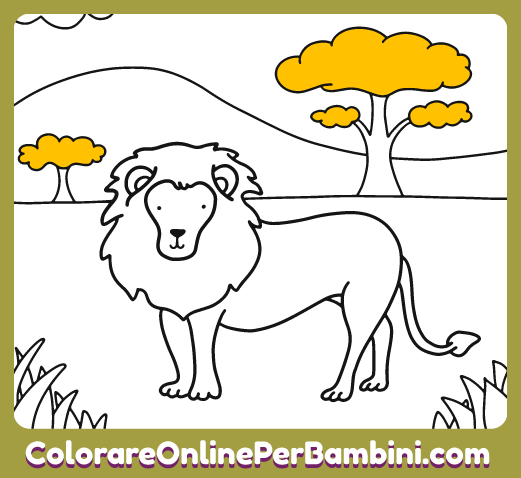 Animali da colorare gratuiti con le migliori immagini per bambini piccoli: Leone