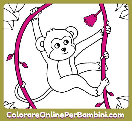 Colora i nostri disegni di animali online per bambini piccoli: Scimmia