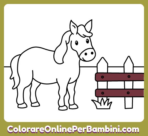 Pagine da colorare di animali online e gratuite per bambini e bambine dai 2 ai 5 anni: Cavallo