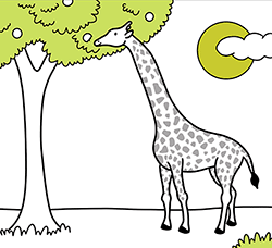 Scopri questo bellissimo disegno da colorare online per bambini piccoli:  Giraffa