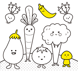 Disegno da colorare online gratuito per bambini e bambine piccoli: Verdure