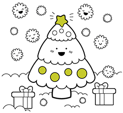 Pagine di Natale da colorare online e gratuite per bambini e bambine dai 2 ai 5 anni: Albero di Natale