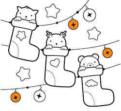 Colora i nostri disegni di Natale online per bambini piccoli: Calze di Natale