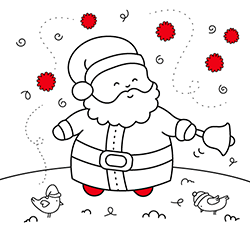 Dai colore ai nostri disegni di Natale online per bambini dai 2 ai 5 anni: Babbo Natale