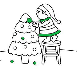 Dai colore ai nostri disegni di Natale online per bambini dai 2 ai 5 anni: Il Folletto