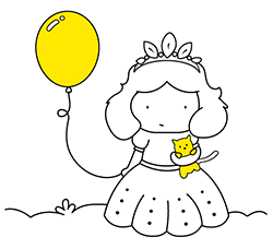 Pagine da colorare di Principesse online per bambine e bambini dai 2 ai 5 anni: Principessa Felice