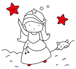 Dai colore ai nostri disegni di Principesse online per bambini dai 2 ai 5 anni: Cuore di Principessa