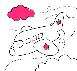 Scopri questo bellissimo disegno di mezzi di trasporto da colorare online per bambini piccoli: L'Aeroplanino