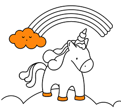 Disegno da colorare online e gratuito con le migliori immagini per bambine e bambini piccoli: Arcobaleno