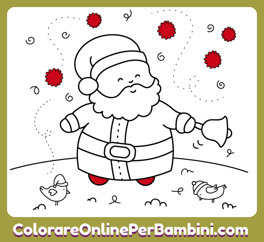 Disegni di Natale da colorare e imparare online creati per bambini dai 2 ai 5 anni: Babbo Natale