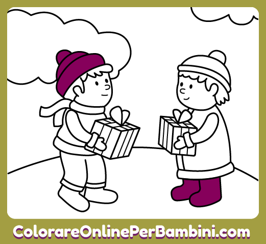 Disegni gratuiti da colorare e imparare creati per bambini piccoli: Regali di Natale