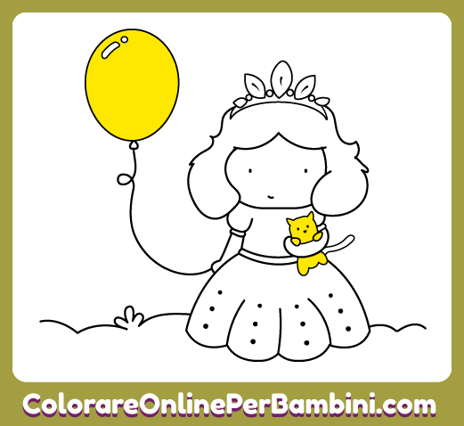 Disegni da colorare online con le migliori immagini di Principesse per bambini piccoli: Principessa Felice