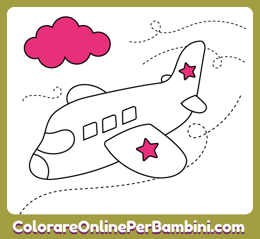 Disegni da colorare online per bambini e bambine piccoli per imparare i colori: L'Aeroplanino