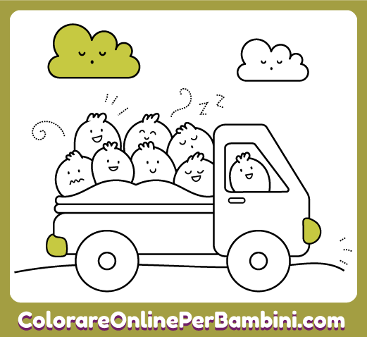 Disegni di mezzi di trasporto gratuiti da colorare e imparare creati per bambini piccoli: Il Camion
