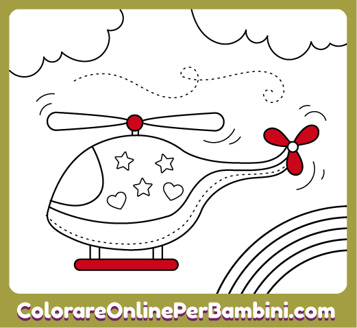 Disegni da colorare gratuiti con le migliori immagini per bambini piccoli: L'Elicottero