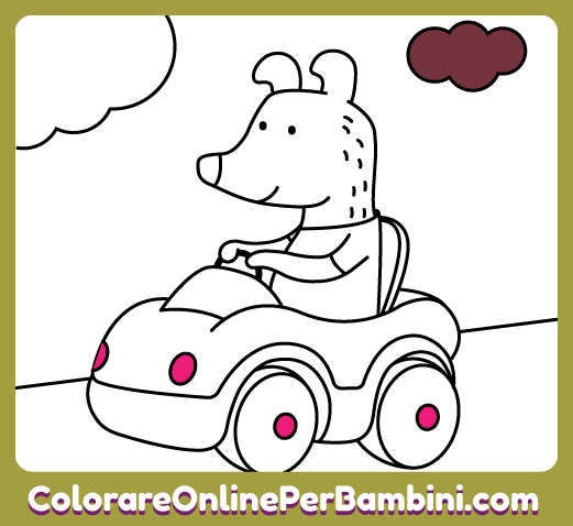 Disegni da colorare e imparare online creati per bambini dai 2 ai 5 anni: Auto Decappottabile