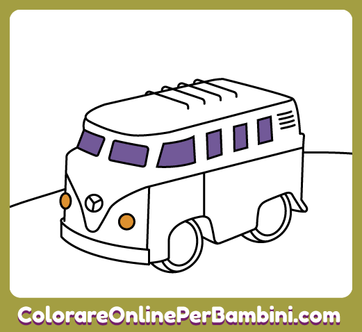 Disegni gratuiti da colorare e imparare creati per bambini piccoli: Furgoncino