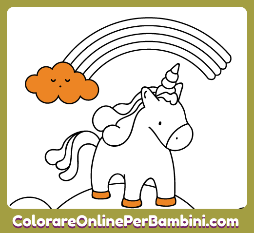 Disegni da colorare online con le migliori immagini per bambini piccoli: Arcobaleno